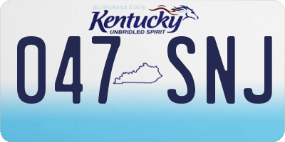 KY license plate 047SNJ