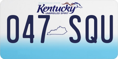 KY license plate 047SQU