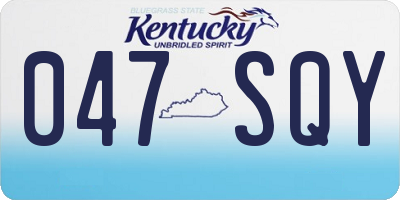 KY license plate 047SQY