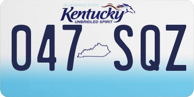 KY license plate 047SQZ
