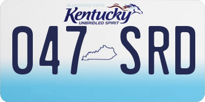 KY license plate 047SRD
