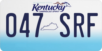 KY license plate 047SRF