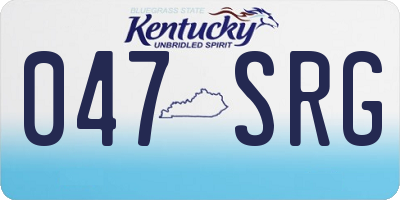 KY license plate 047SRG