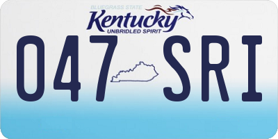 KY license plate 047SRI