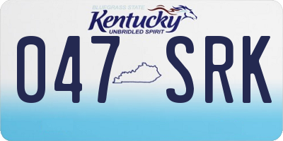 KY license plate 047SRK