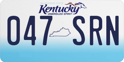 KY license plate 047SRN