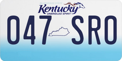KY license plate 047SRO