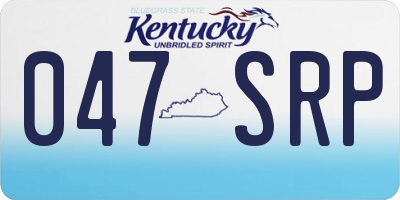 KY license plate 047SRP