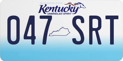 KY license plate 047SRT