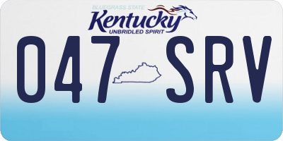 KY license plate 047SRV