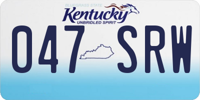 KY license plate 047SRW