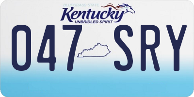 KY license plate 047SRY