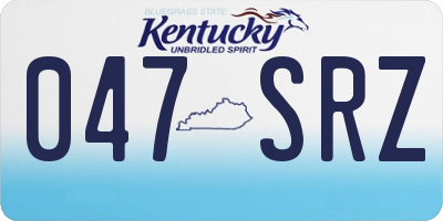 KY license plate 047SRZ