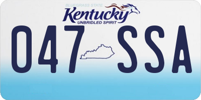 KY license plate 047SSA