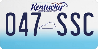 KY license plate 047SSC