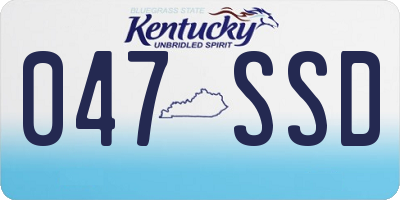 KY license plate 047SSD