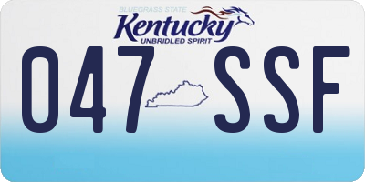 KY license plate 047SSF