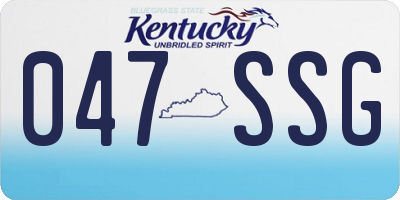 KY license plate 047SSG