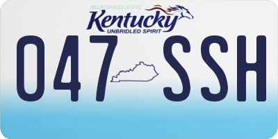KY license plate 047SSH