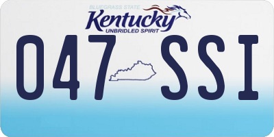 KY license plate 047SSI