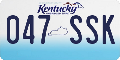 KY license plate 047SSK