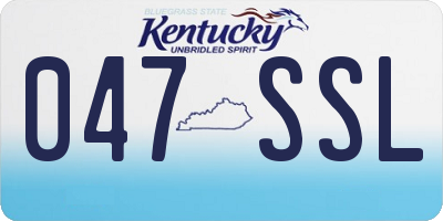 KY license plate 047SSL