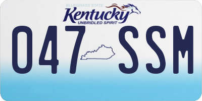 KY license plate 047SSM