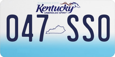 KY license plate 047SSO