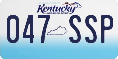 KY license plate 047SSP