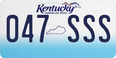 KY license plate 047SSS