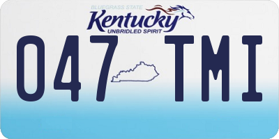 KY license plate 047TMI