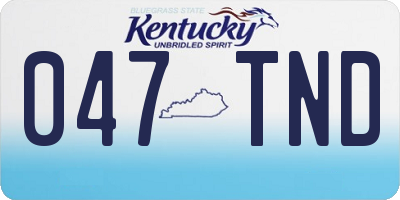 KY license plate 047TND