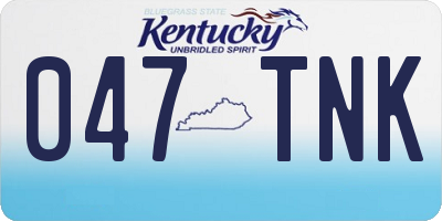 KY license plate 047TNK