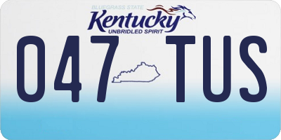 KY license plate 047TUS