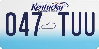 KY license plate 047TUU