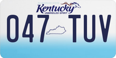 KY license plate 047TUV