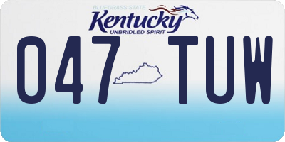 KY license plate 047TUW
