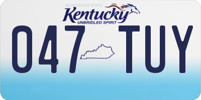 KY license plate 047TUY