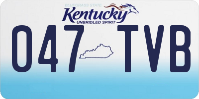 KY license plate 047TVB