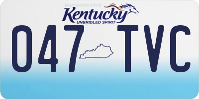 KY license plate 047TVC