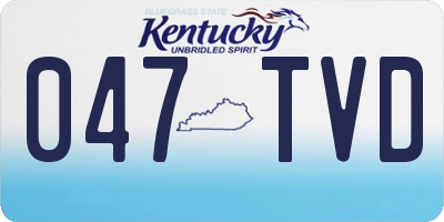 KY license plate 047TVD