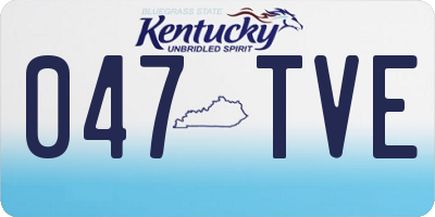 KY license plate 047TVE