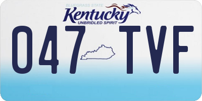 KY license plate 047TVF