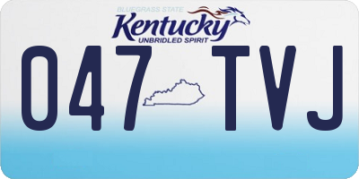 KY license plate 047TVJ