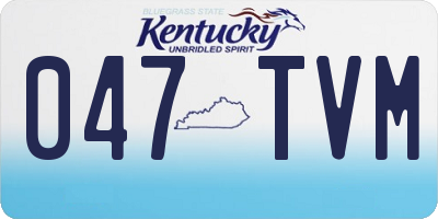 KY license plate 047TVM