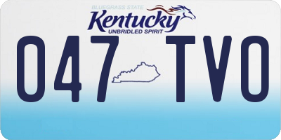 KY license plate 047TVO