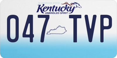 KY license plate 047TVP