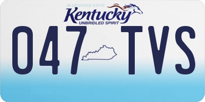 KY license plate 047TVS