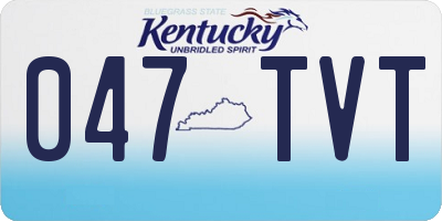 KY license plate 047TVT