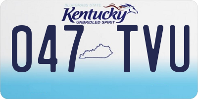 KY license plate 047TVU